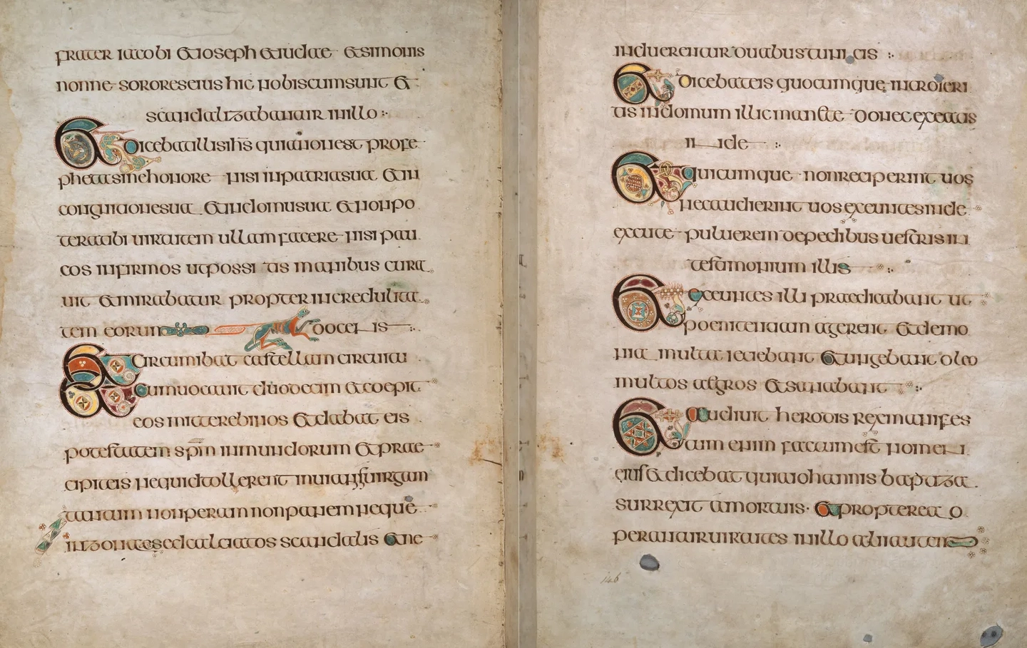 details of pages from the book of kells manuscript
