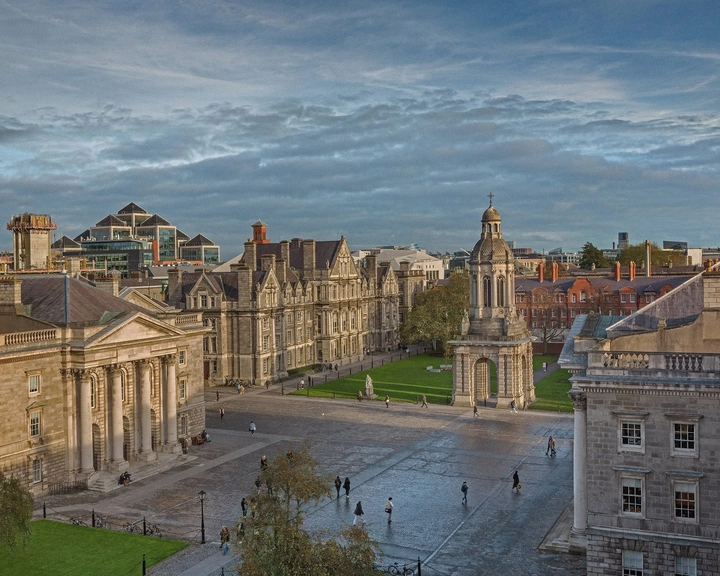 high view of trinity front square dublin ireland