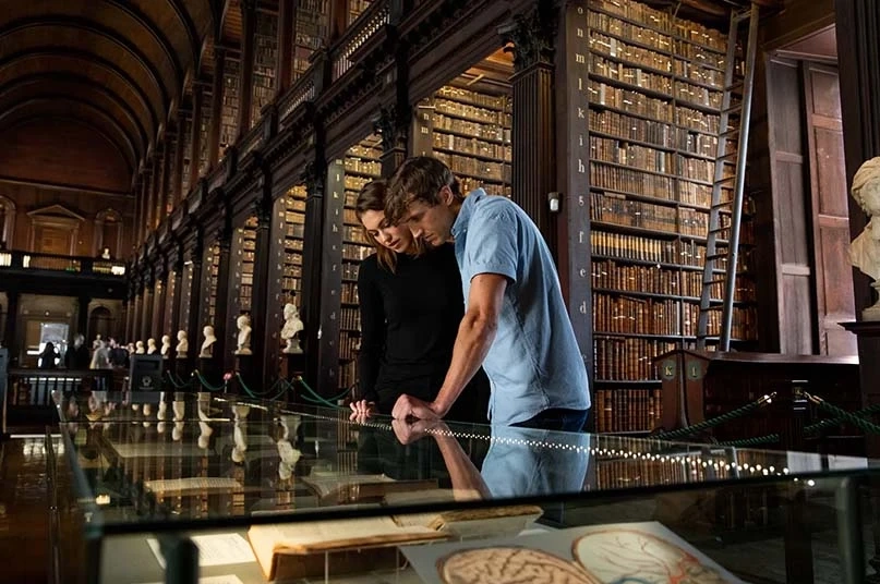 book of kells standard tickets couple looking at display case