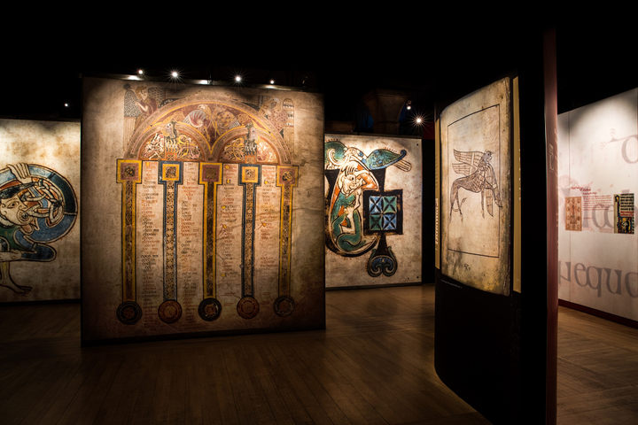 illuminated panels in the exhibition