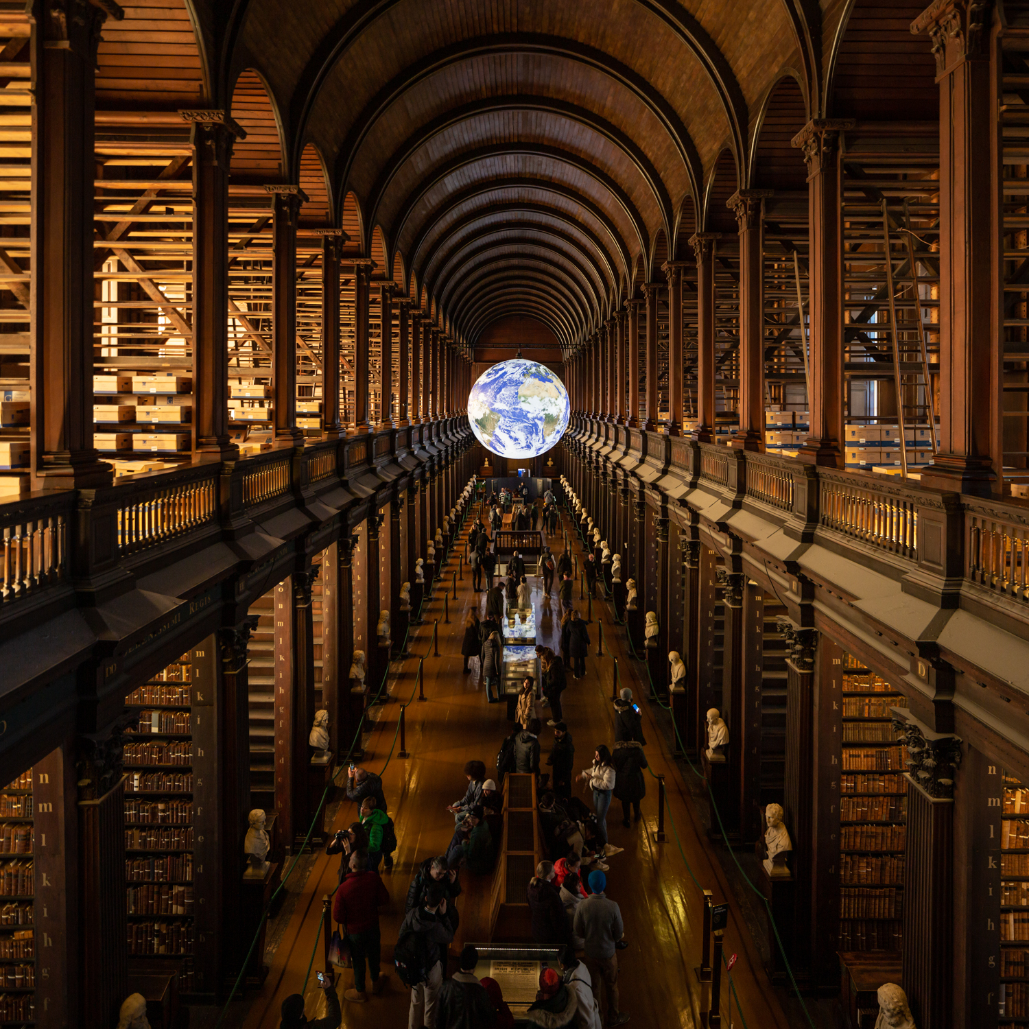 An installation of Earth in the Long Room